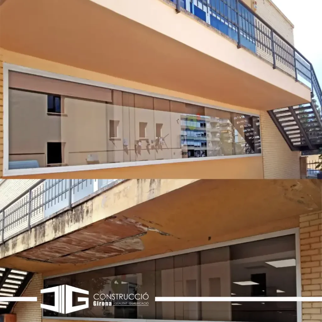Fachada de edificio rehabilitado en Cataluña